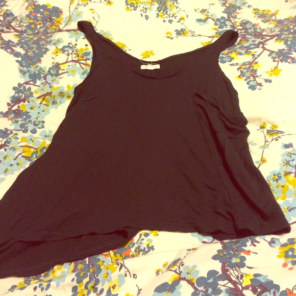 Asymmetrical black tank top