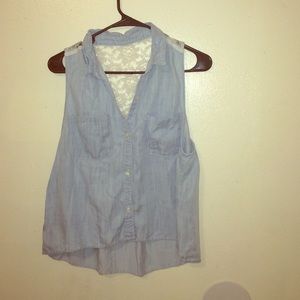 Jean and Lace Collard Tank