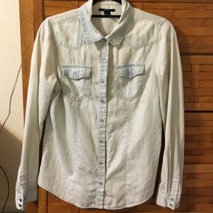Light blue/off white Flannel- Forever 21