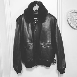 Schott nyc leather bomber flight jacket for men
