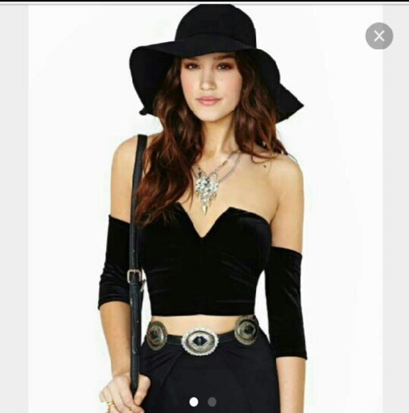 Nastygal velvet crop top