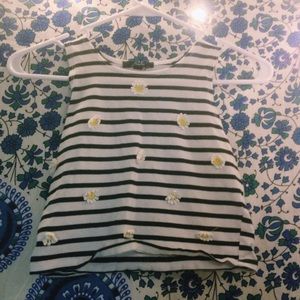 Love Culture Striped Daisy Crop Tank
