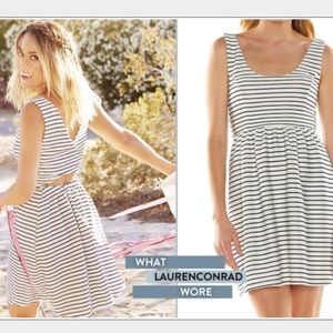 NWT Lauren Conrad large striped fit & flare dress