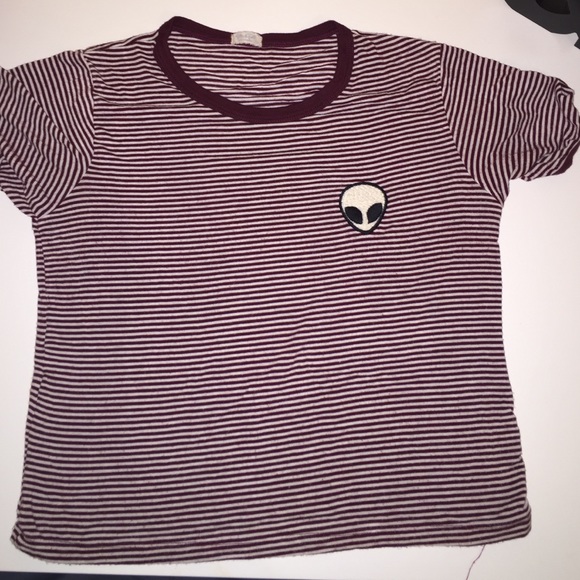 brandy stripped crop top with alien