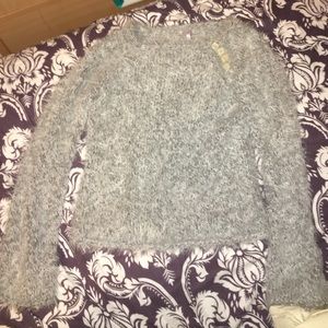 Fluffy gray sweater