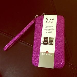 Mundi Smart Case Wristlet-Purple Glitter