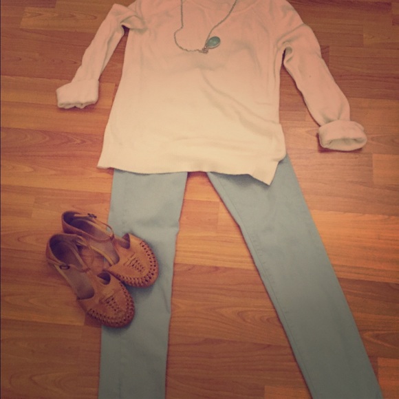 Sky blue skinny pants