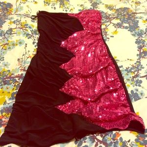 David Bowie style strapless dress -80s style