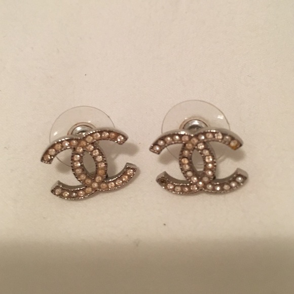 Chanel double C crystal earrings