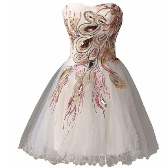 Embroidered short formal dress