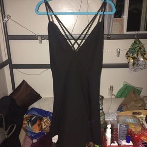 Black angl mini dress