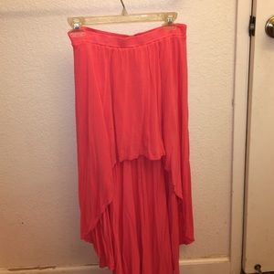 Pink high low skirt
