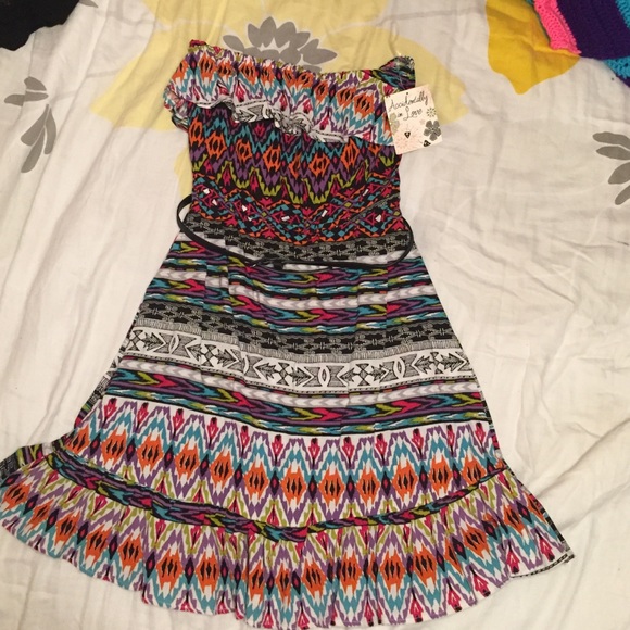 Strapless aztec dress