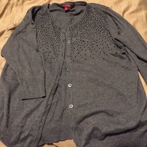 Rhinestone 3/4 sleeve cardigan