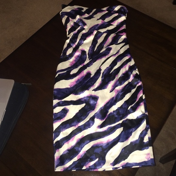 Venus zebra print satin dress