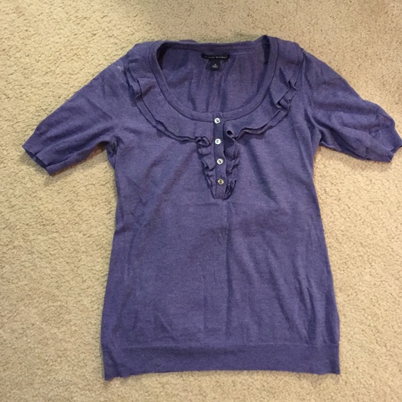 Ruffled, scoop neck sweater