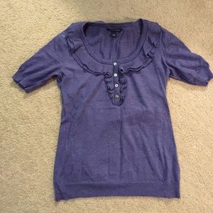 Ruffled, scoop neck sweater