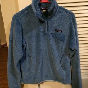 Small Patagonia Womens Blue Snap T Fleece Pullover