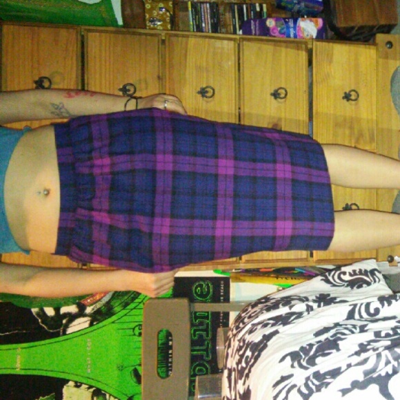60s Vintage plaid school girl skirt