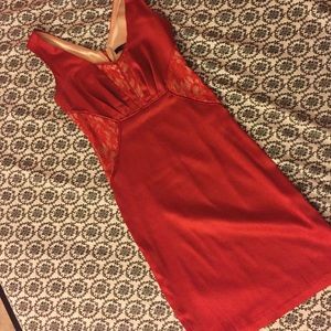Red lace dress