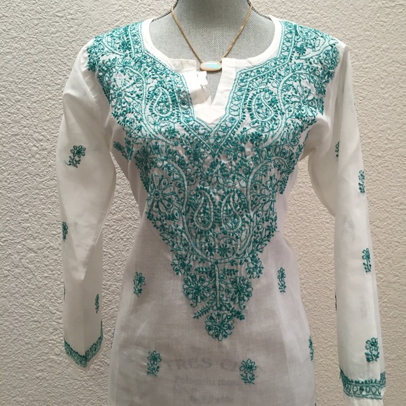 NWT hand embroidered tunic (handmade in India) - Picture 3 of 4