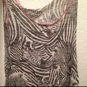 Bethany Mota zebra printed crop tank top