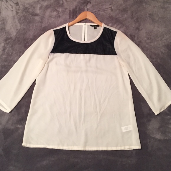 Express black and white top