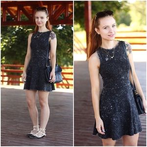 Acid wash skater dress