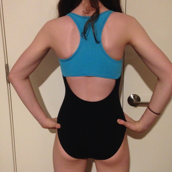 Black leotard with blue back