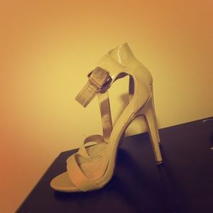 Nude strap heels