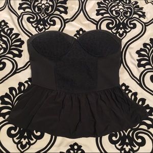 F21 strapless peplum top