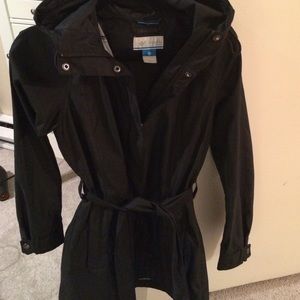 Black Columbia trench rain jacket