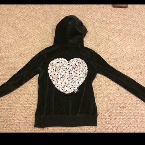 Velour sequin pink hoodie