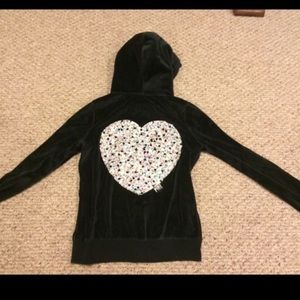 Velour sequin pink hoodie