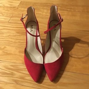 Red Pump With Ankle Strap