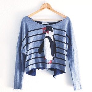 Urban Outfitters Daydreamer LA penguin cropped tee