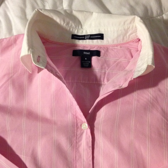 Price drop! EUC GAP pink stripe dress shirt sz6 - Picture 2 of 4