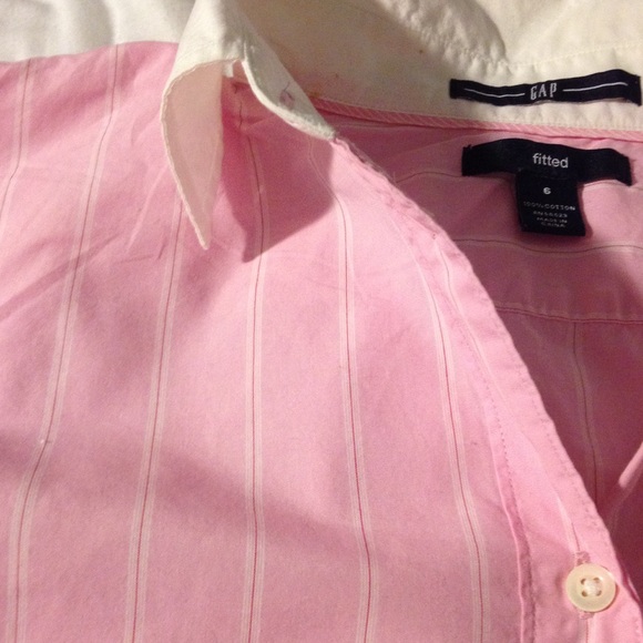Price drop! EUC GAP pink stripe dress shirt sz6 - Picture 4 of 4