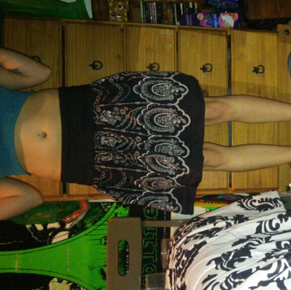 90s vintage black punk skirt