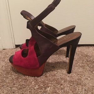 Jessica Simpson multi colored pumps