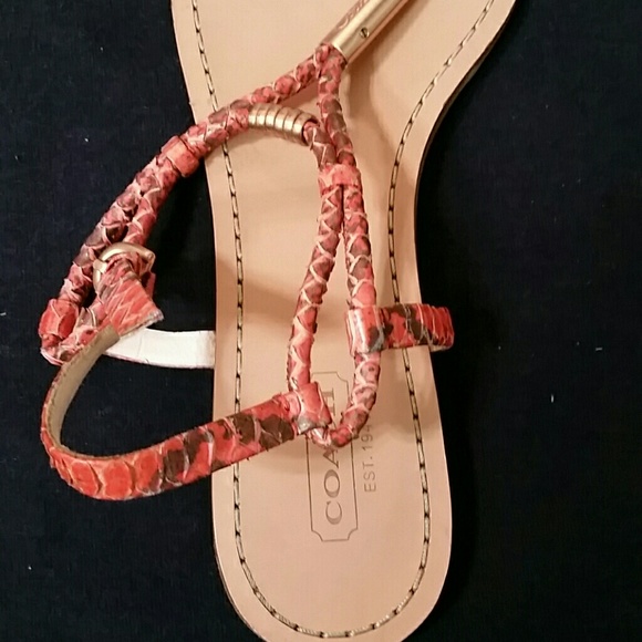 Coach Opal Snakeskin Sandals Size 6.5 - Picture 3 of 4