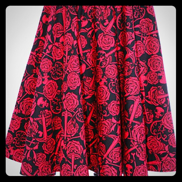 Macabre Mementos Retro Flare Skirt