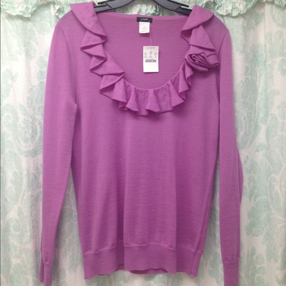 NWT J. Crew merino corsage sweater size M
