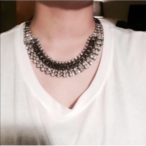 Crystal bin chain necklace