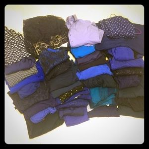 LOT of 37 Navy BLUE trendy dress shirts/work