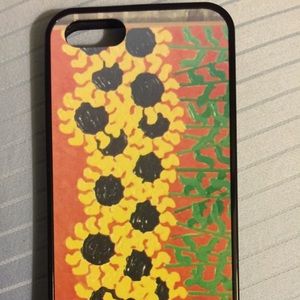 NEW iPhone 5/5S phone case w/sunflower artwork.