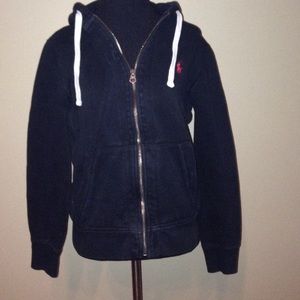Black small polo zip up hoodie