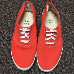 Orange Flat sneakers