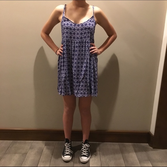 H&M Patterned Blue Spring Dress