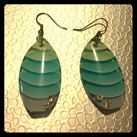 Blue and green earrings